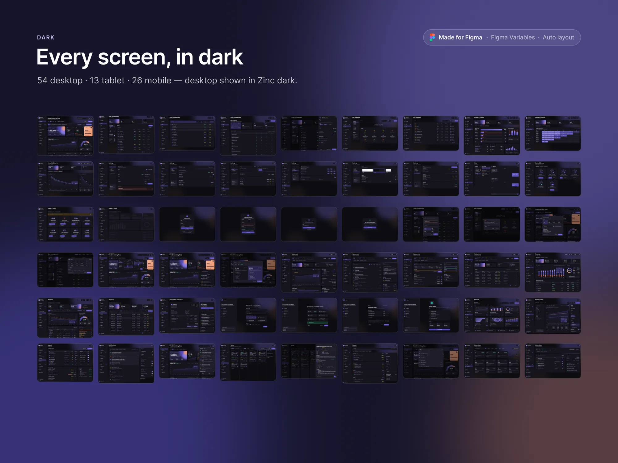 All dark screens in a grid